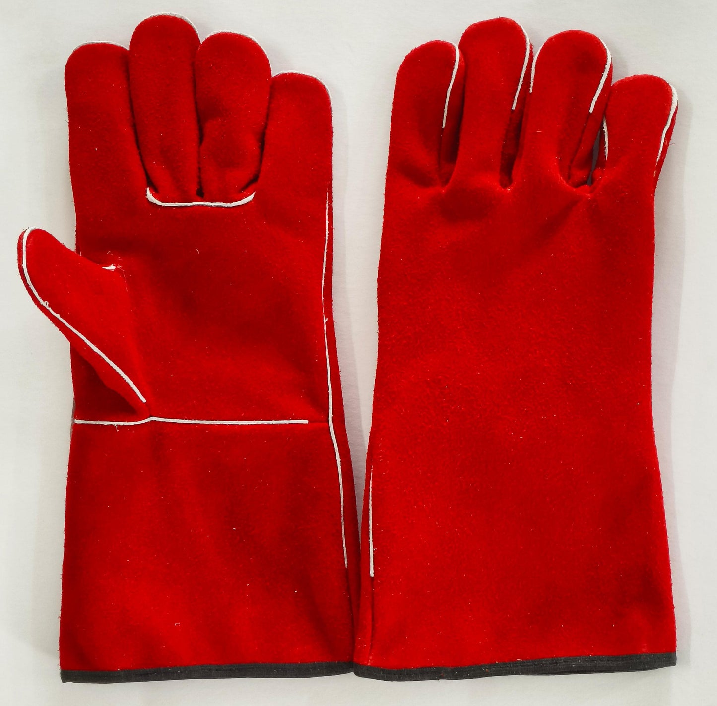 Guanti da saldatura in crosta di pelle rossa di prima qualità