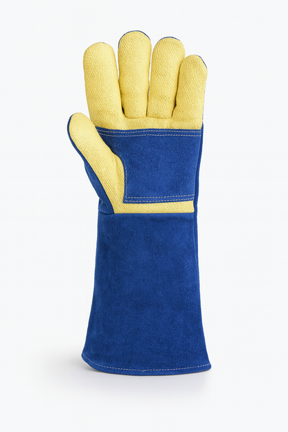 Heat & Water Repellent Cow Split Leather Gloves with Aramid Palm