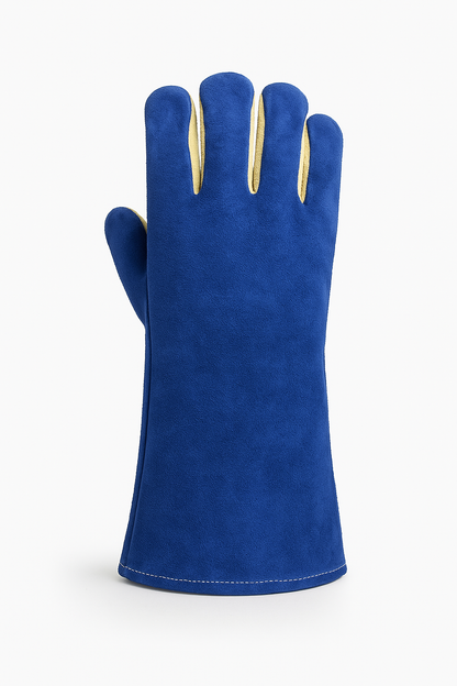 Heat & Water Repellent Cow Split Leather Gloves with Aramid Palm