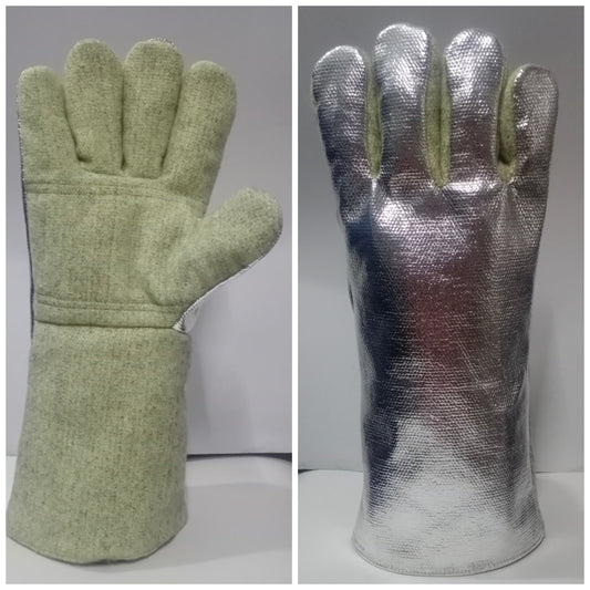 Aramid Felt Gloves with Aluminized Back