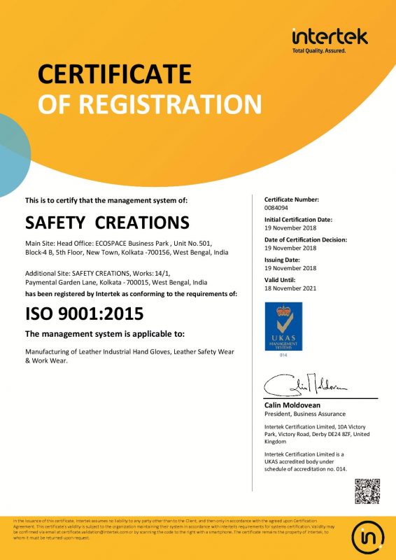 ISO CERTIFICATE ISO 9001- 2015...